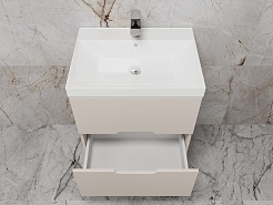 Style Line Тумба под раковину Матис 60 подвесная крем – фотография-6